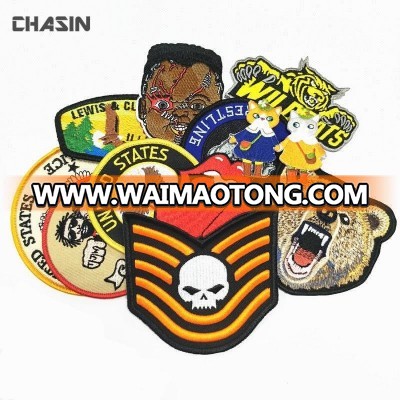 High quality custom your own iron on embroidered patches for clothing