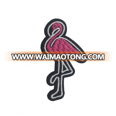 Fabric embroidered crane appliques patch for dress