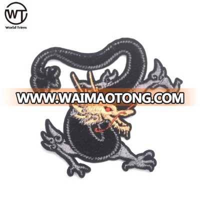 3D embroidery china patches design chenille animal dragon patch for suits