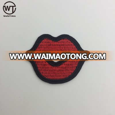 Wholesale iron on custom embroidered amazing sex lips patches