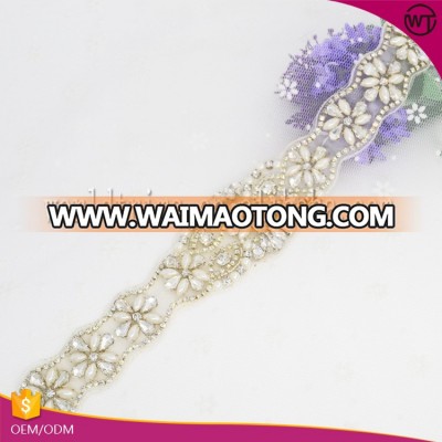 new arrival design pearl and crystal trim rhinestone trimming