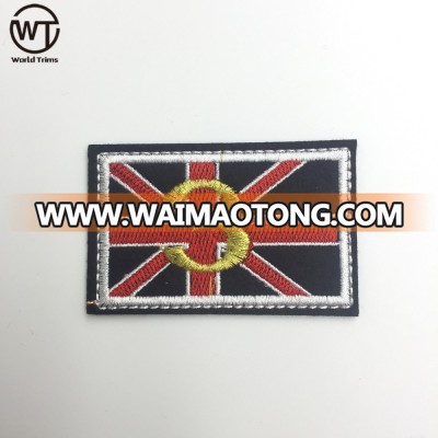 Direct factory computer embroidered colorful country flag patch for garment accessory