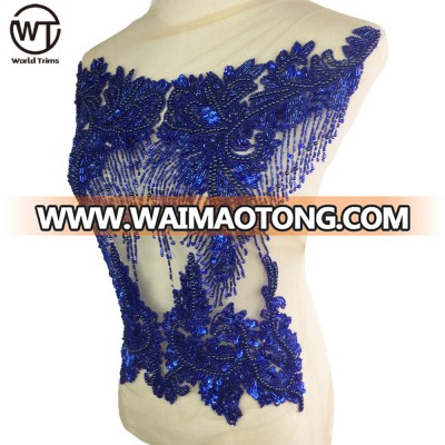 Hot selling dress beaded sew on appliques wholesale