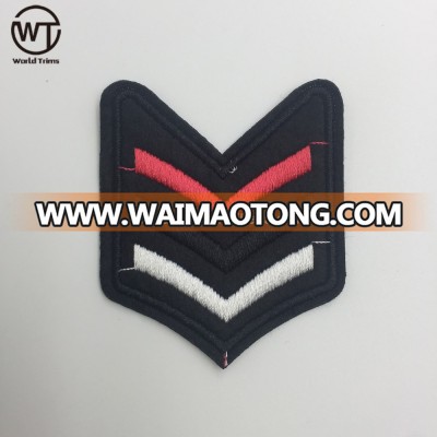 Top quality custom black color logo embroidered crest patch for bags