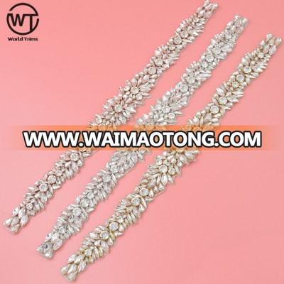 High quality embroidery base sewing silver beaded trims for wholesale