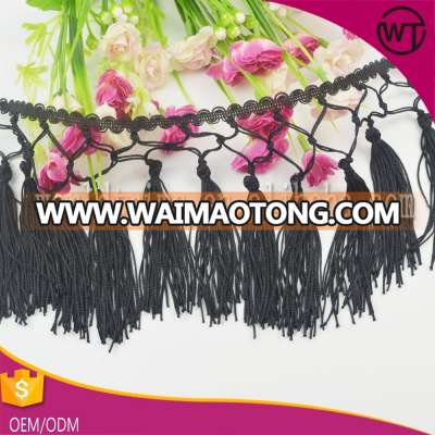 Wholesale decorative rayon long tassel fringe for dress, fringe trim